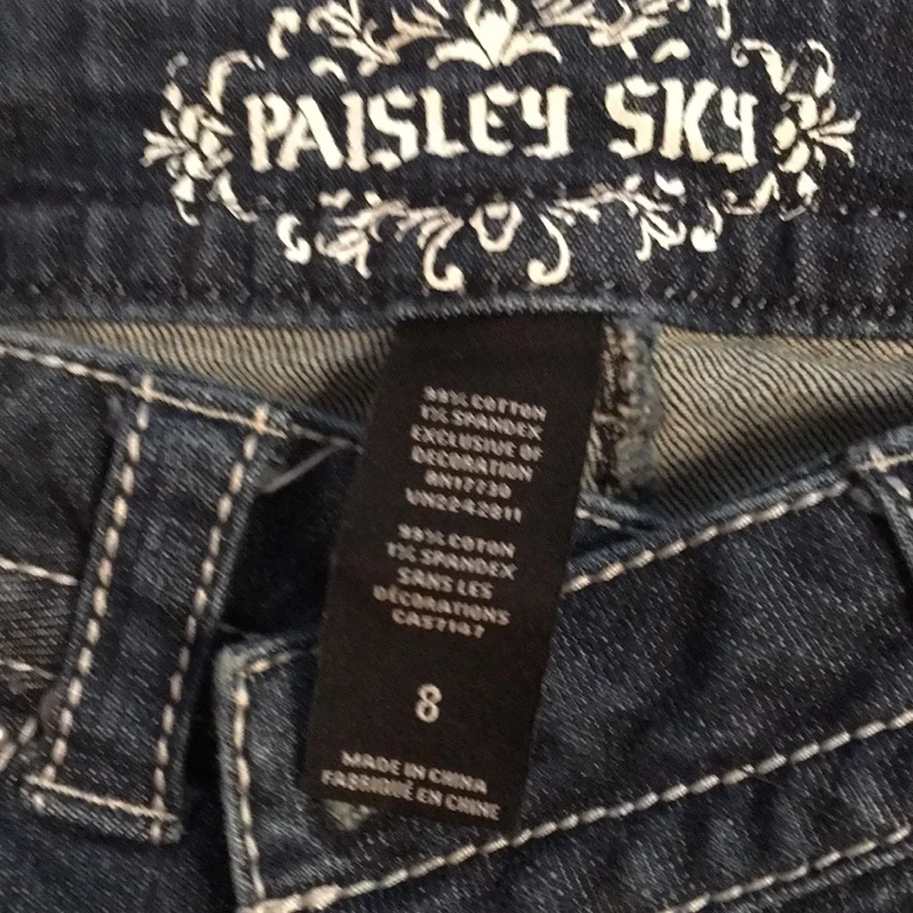 *** HOST PICK ** Paisley Sky dark blue denim jeans slim adult/junior girl size 8 - Picture 6 of 8